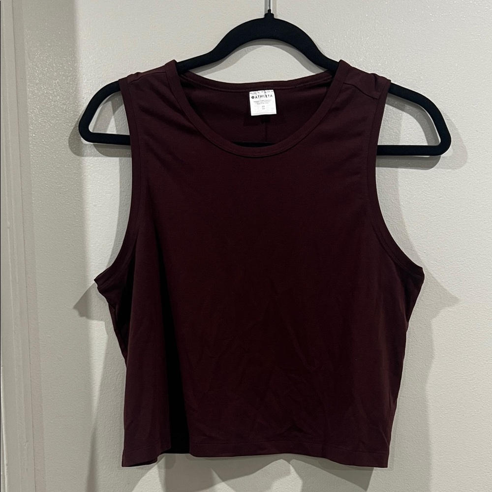 Athleta Cropped Tank Top - Burgundy Plum size Xsmall